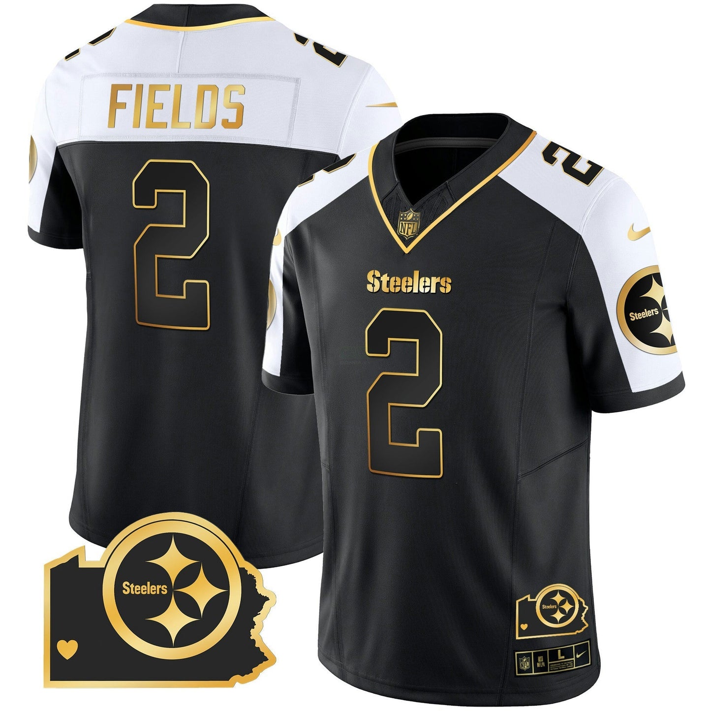 Camisa NFL Pittsburgh Steelers Men’s Home Patch Dourada Vapor Jersey