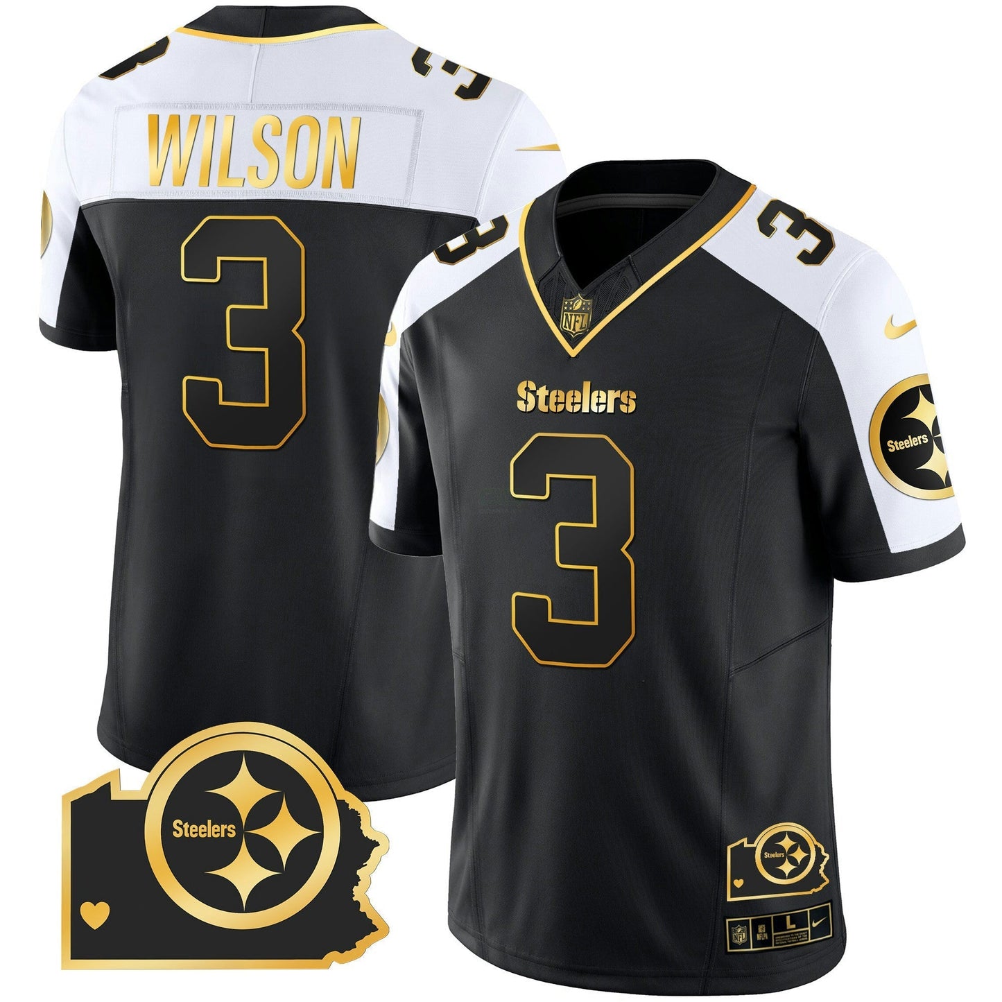 Camisa NFL Pittsburgh Steelers Men’s Home Patch Dourada Vapor Jersey