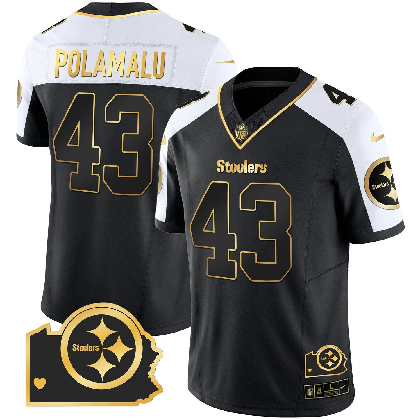 Camisa NFL Pittsburgh Steelers Men’s Home Patch Dourada Vapor Jersey