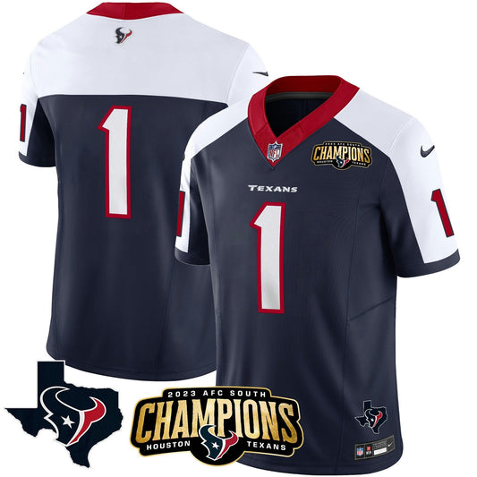 Camisa NFL Men’s Houston 2023 AFC South Champions Patch Vapor Jersey