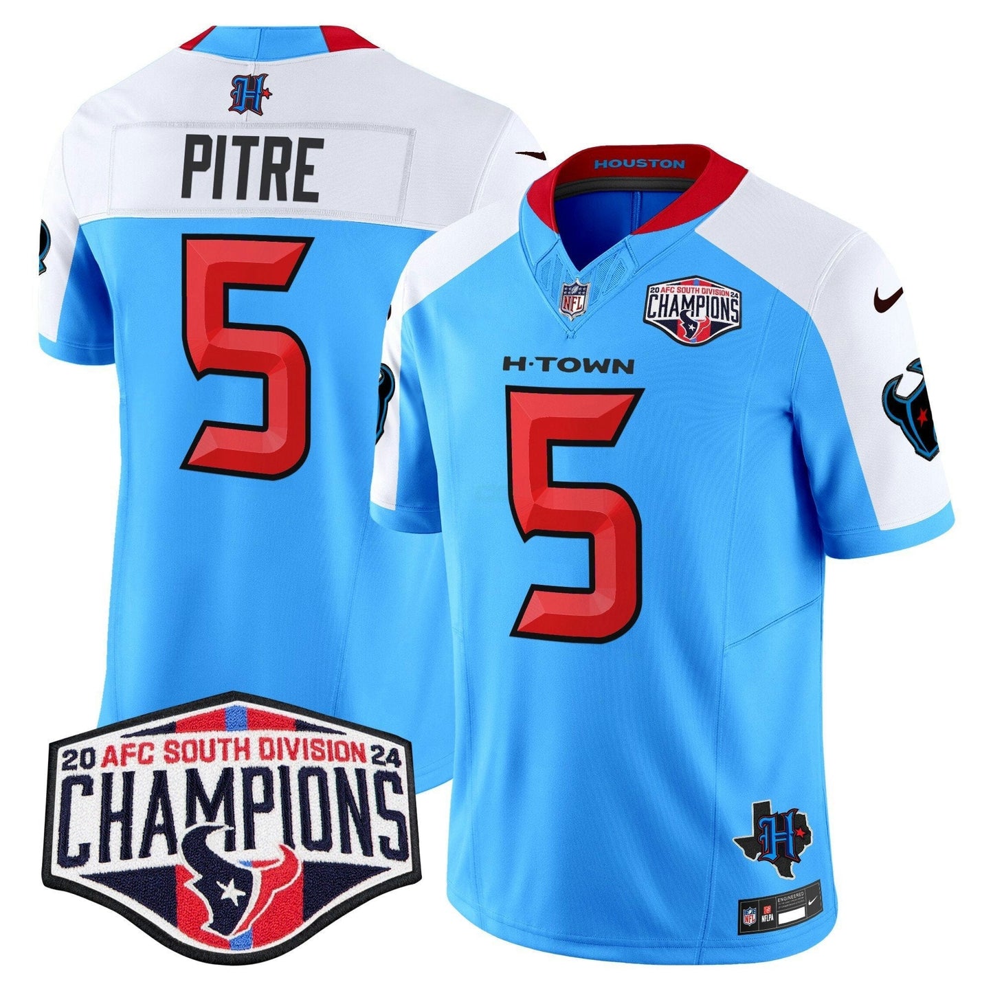 Camisa NFL Men’s Houston 2024 AFC South Division Champions Patch Vapor Limited Jersey