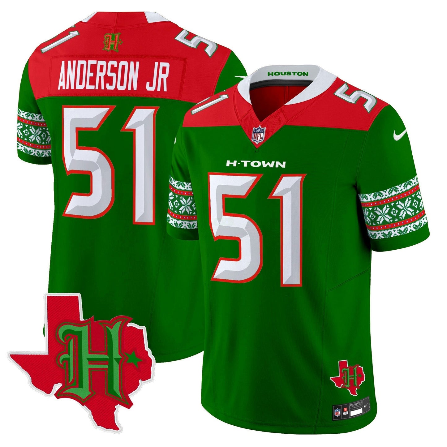 Camisa NFL Men’s Houston 2024 Christmas Vapor Limited Jersey