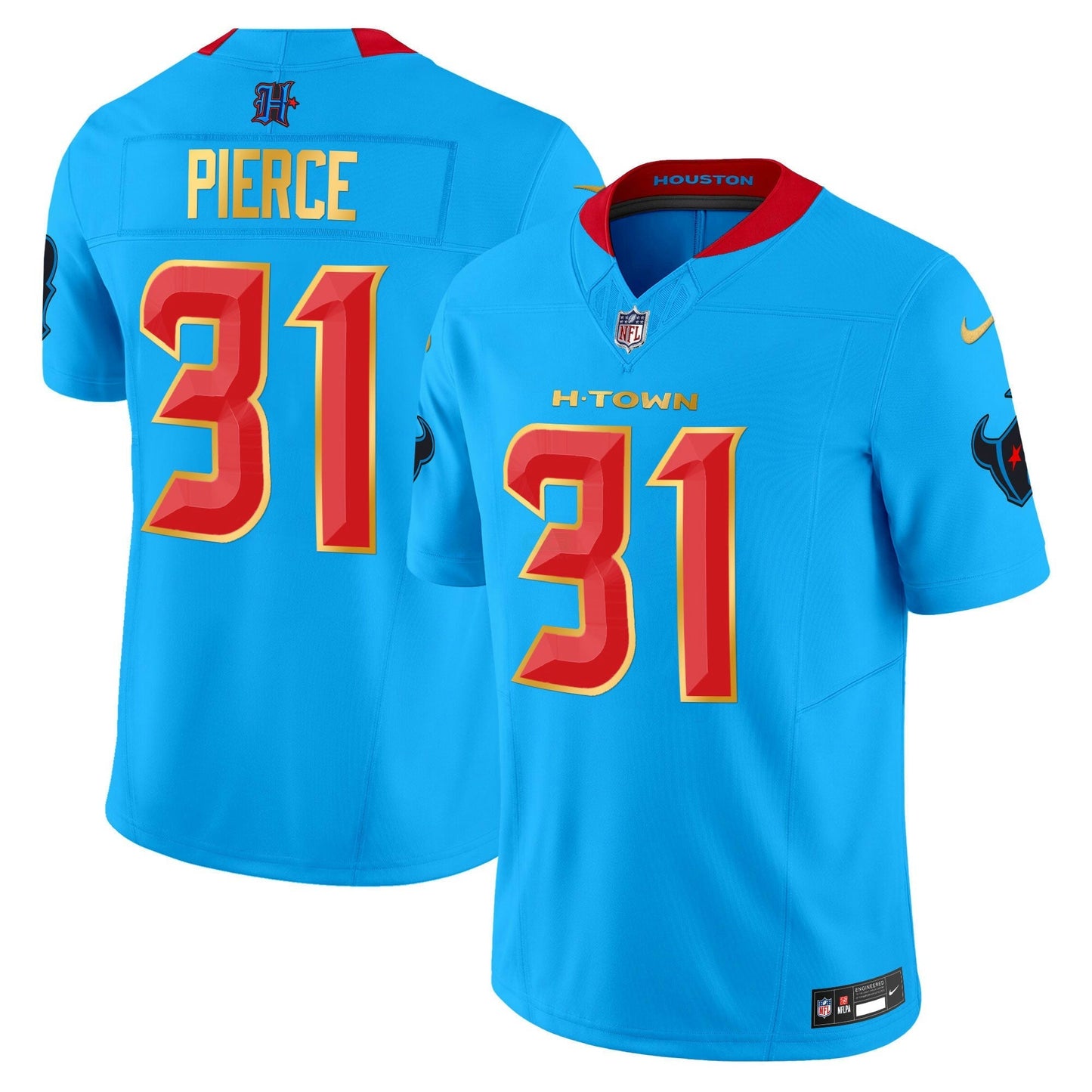 Camisa NFL Men’s Houston 2024 Dourada Trim Vapor Limited Jersey