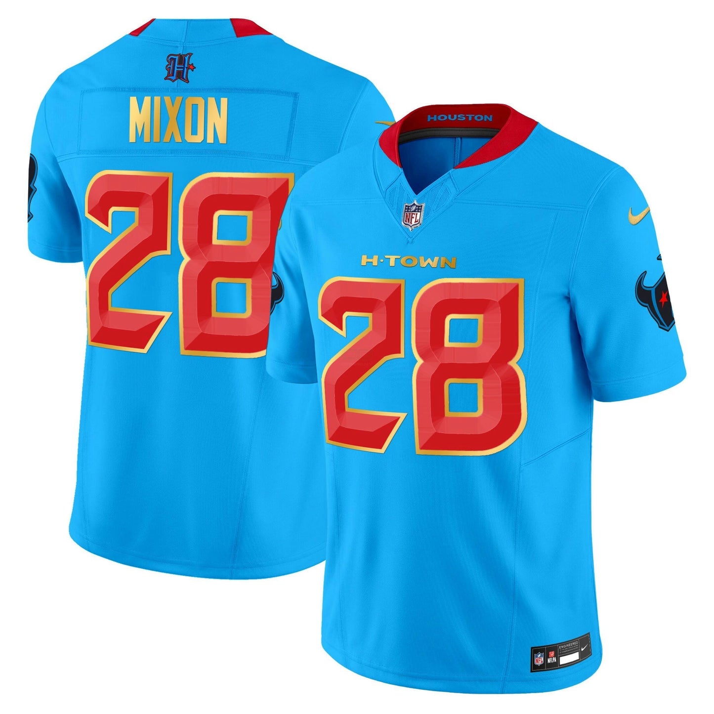 Camisa NFL Men’s Houston 2024 Dourada Trim Vapor Limited Jersey