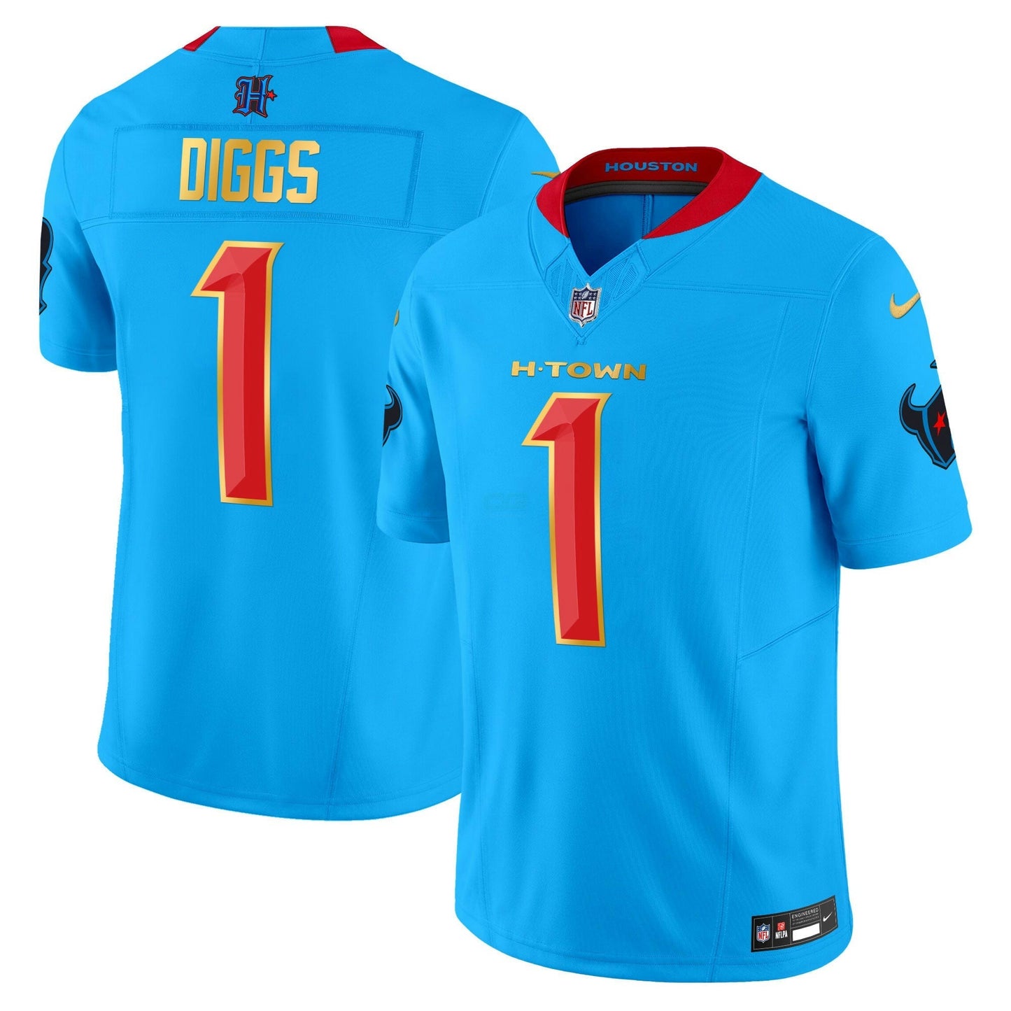 Camisa NFL Men’s Houston 2024 Dourada Trim Vapor Limited Jersey