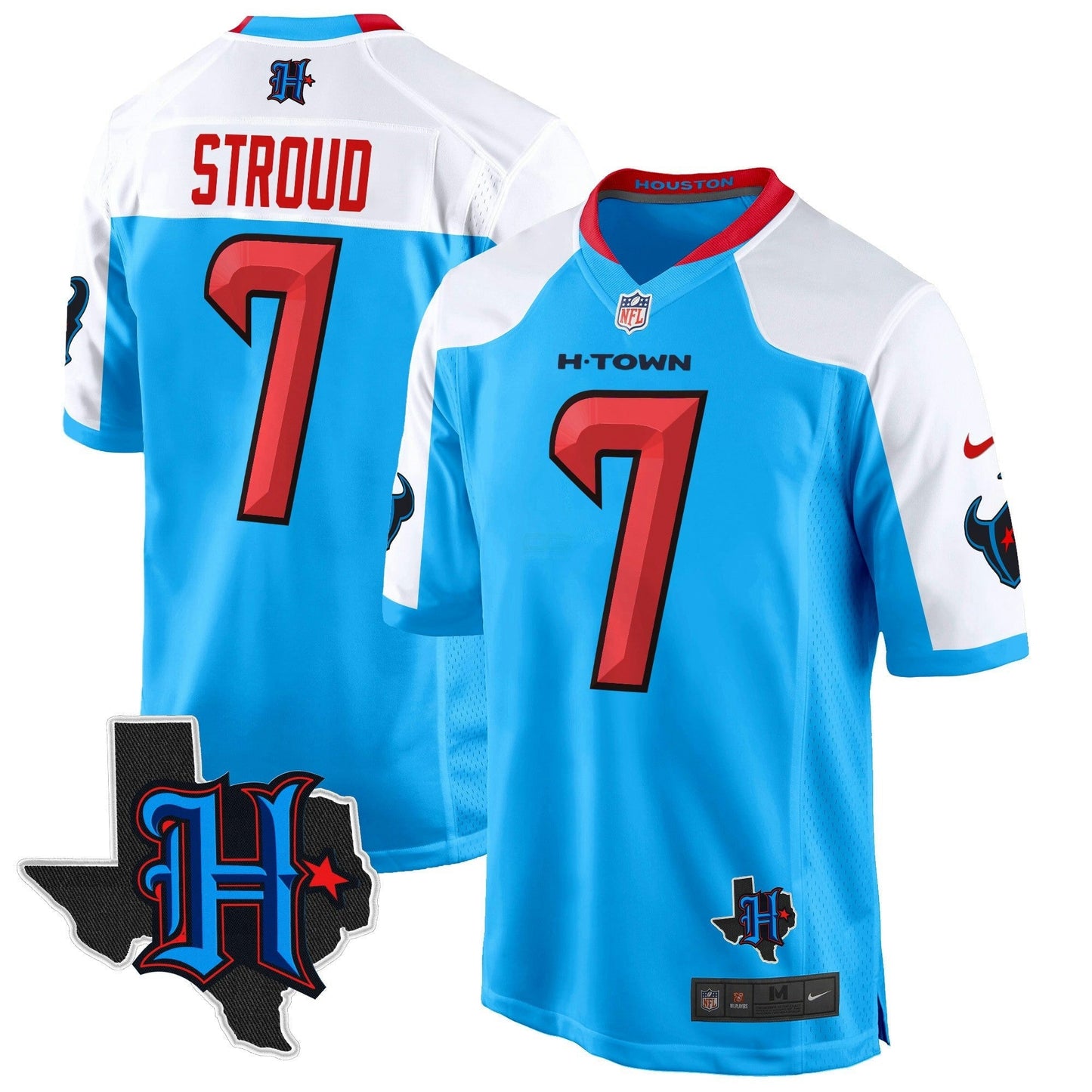 Camisa NFL Men’s Houston 2024 Texas Patch Game Jersey