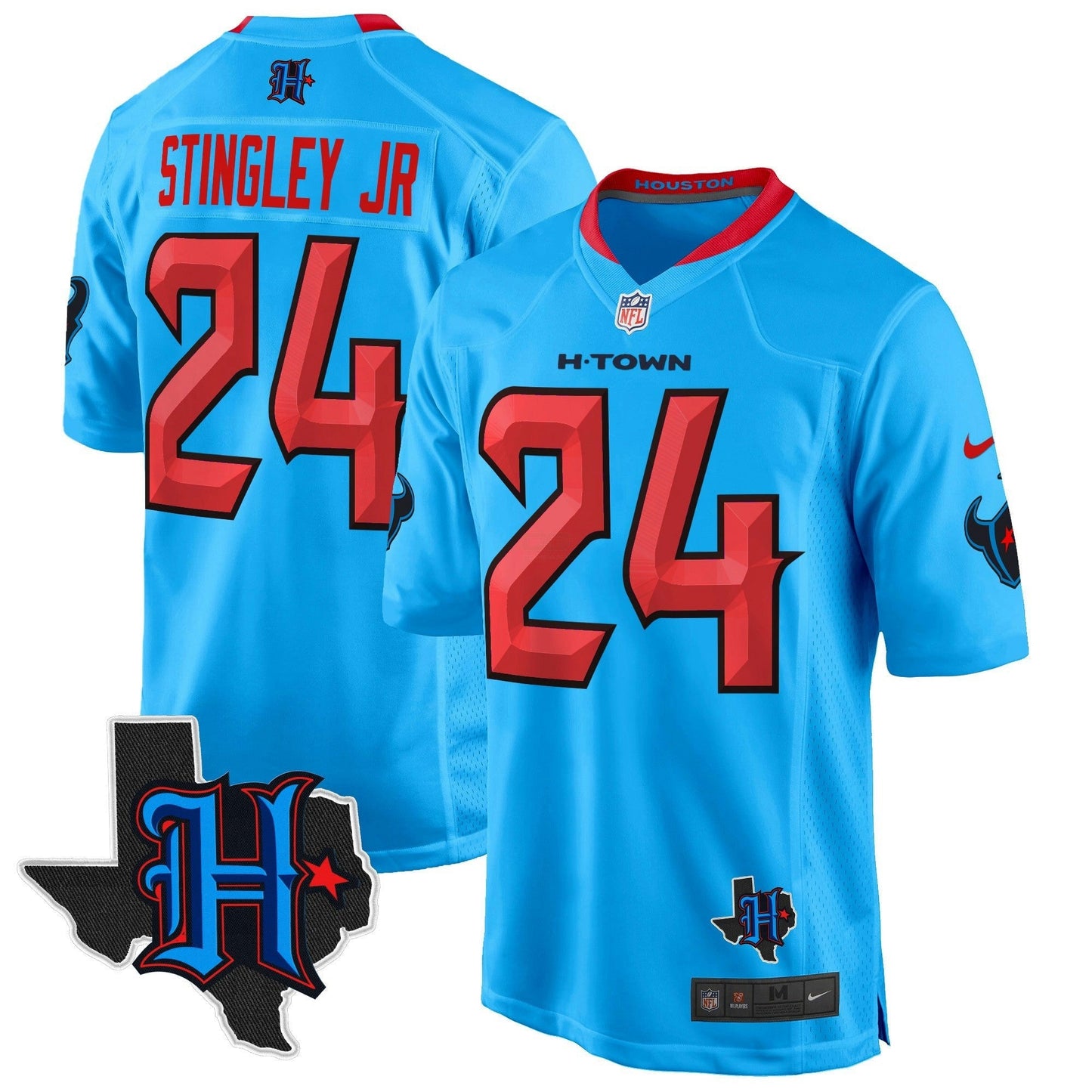 Camisa NFL Men’s Houston 2024 Texas Patch Game Jersey