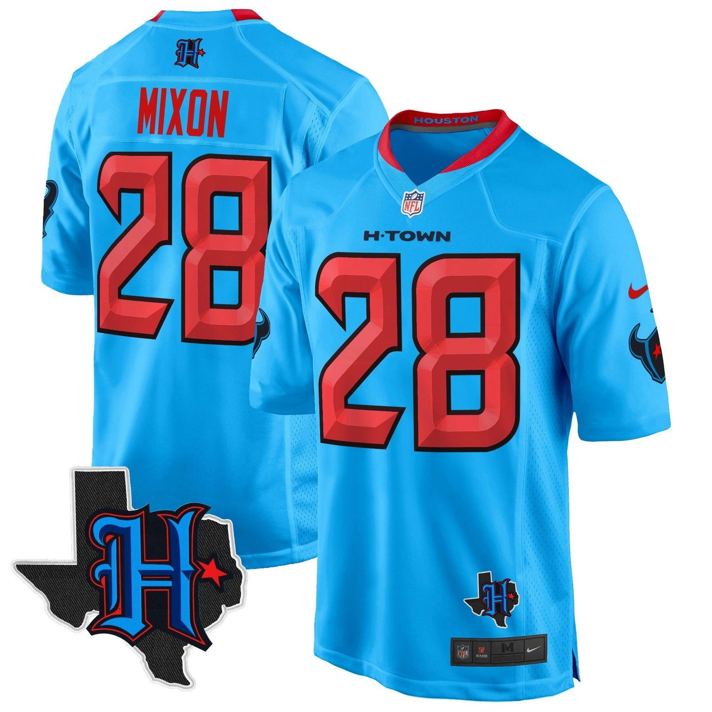 Camisa NFL Men’s Houston 2024 Texas Patch Game Jersey