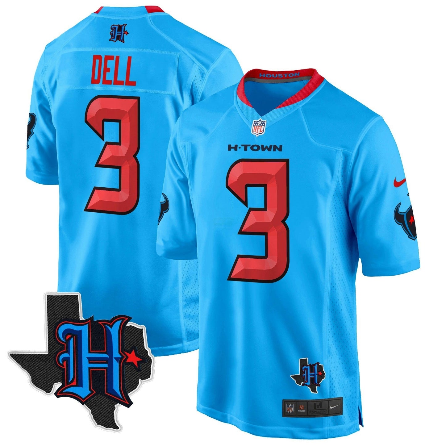 Camisa NFL Men’s Houston 2024 Texas Patch Game Jersey
