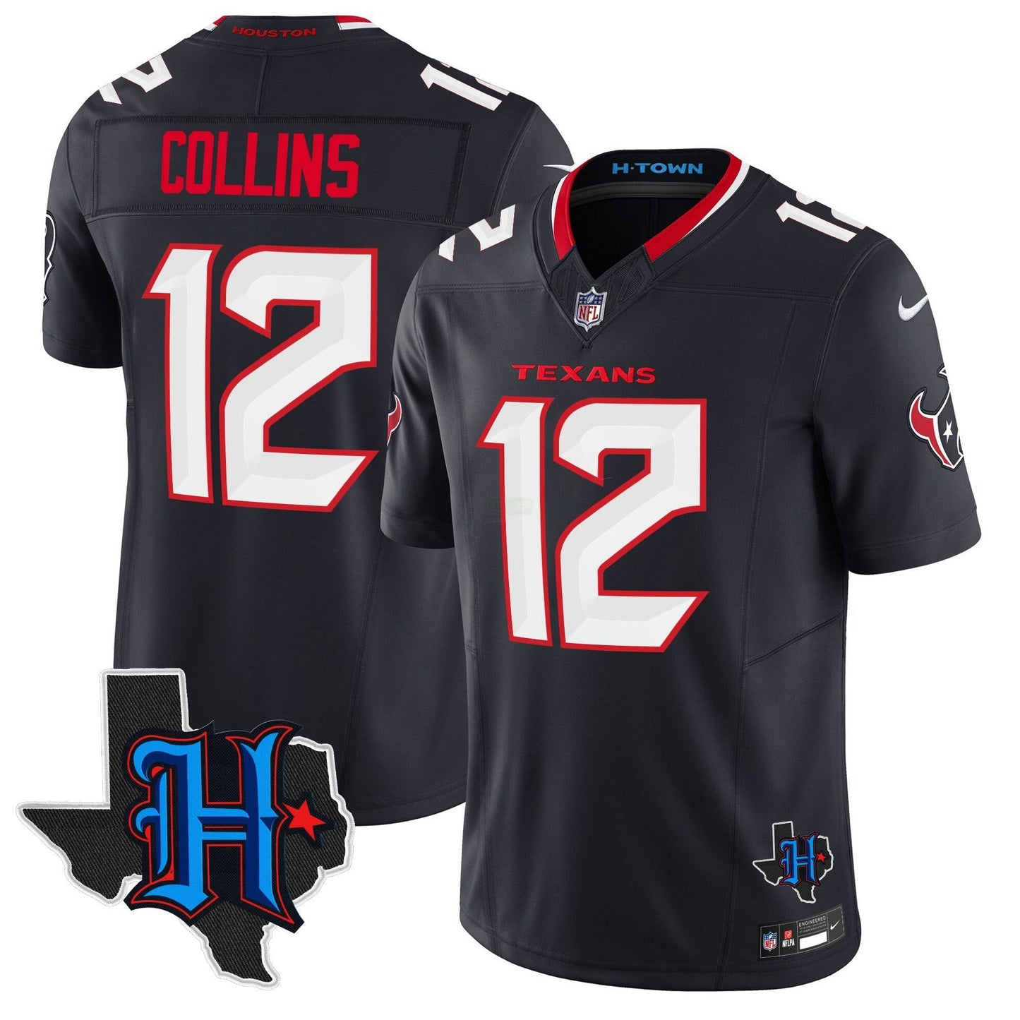 Camisa NFL Men’s Houston 2024 Texas Patch Vapor Limited Jersey