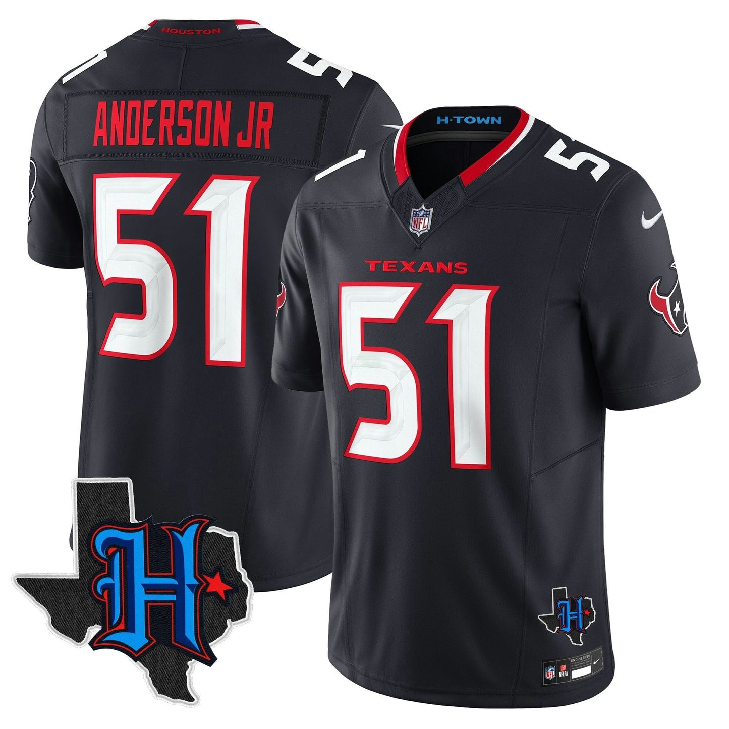 Camisa NFL Men’s Houston 2024 Texas Patch Vapor Limited Jersey