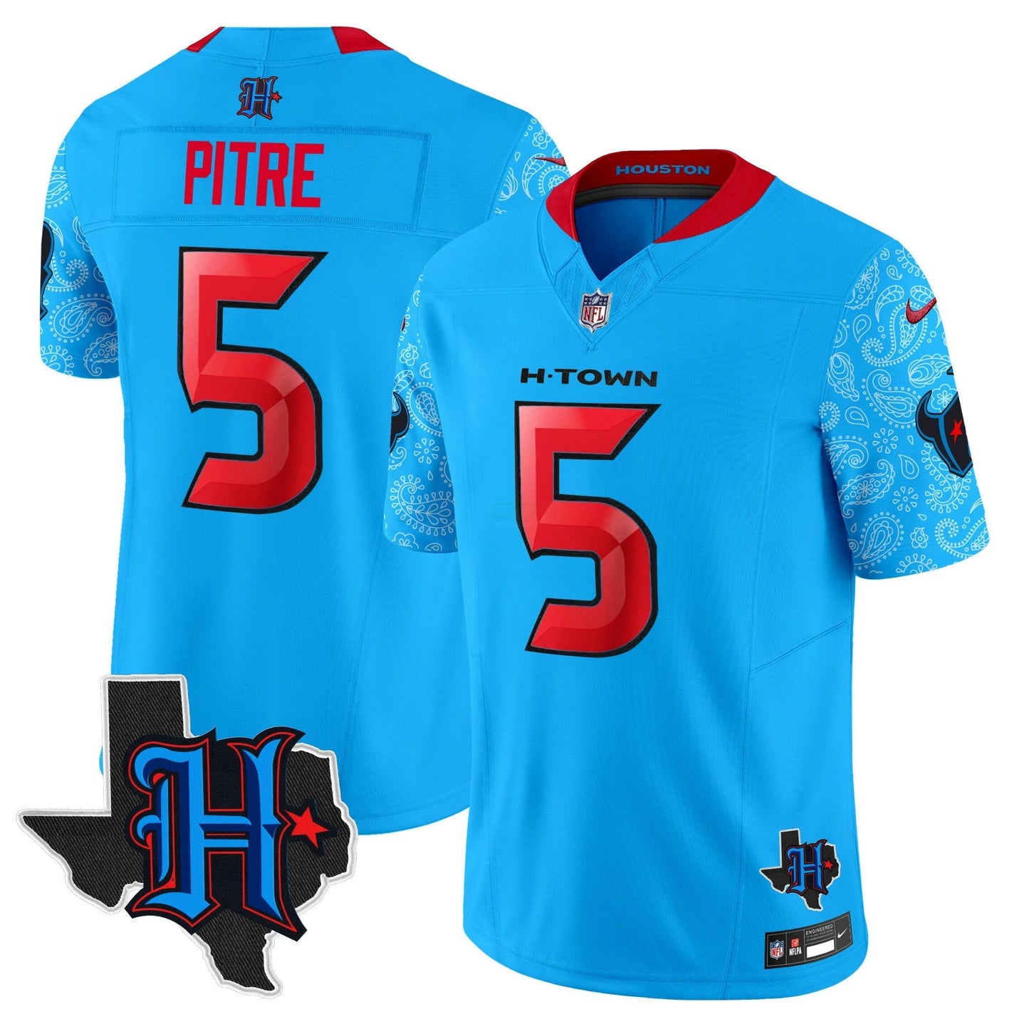 Camisa NFL Men’s Houston 2024 Texas Patch Vapor Limited Jersey V4