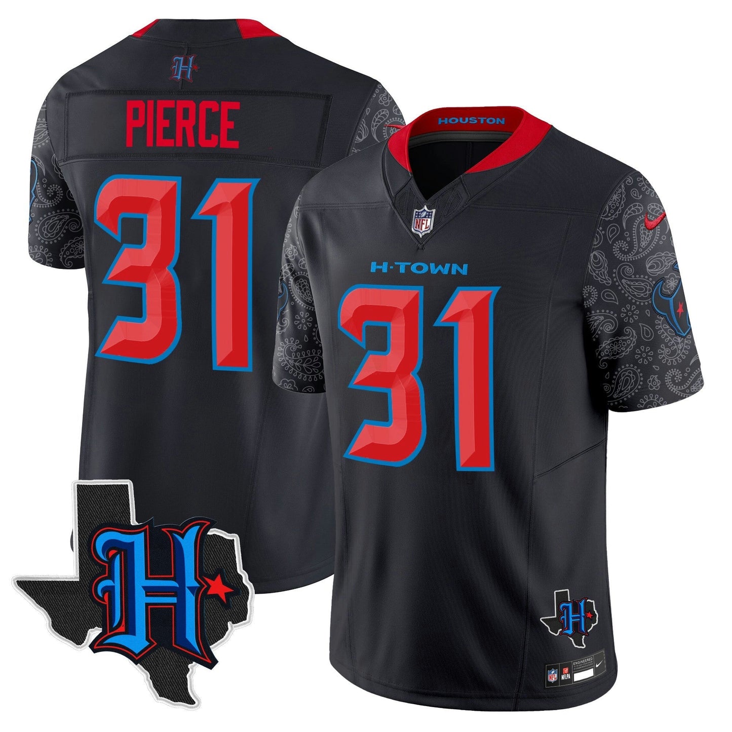 Camisa NFL Men’s Houston 2024 Texas Patch Vapor Limited Jersey V4