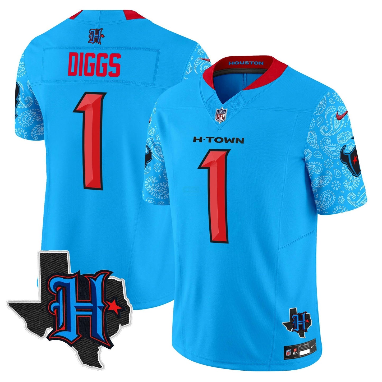 Camisa NFL Men’s Houston 2024 Texas Patch Vapor Limited Jersey V4