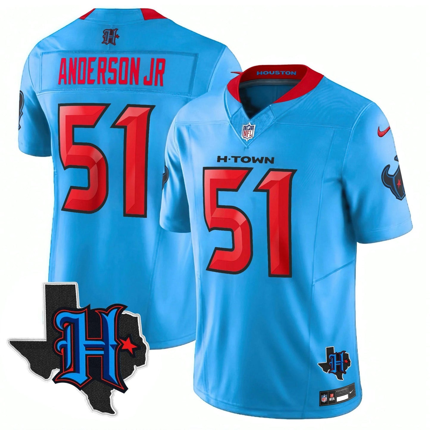 Camisa NFL Men’s Houston 2025 Texas Patch Vapor Limited Jersey V2