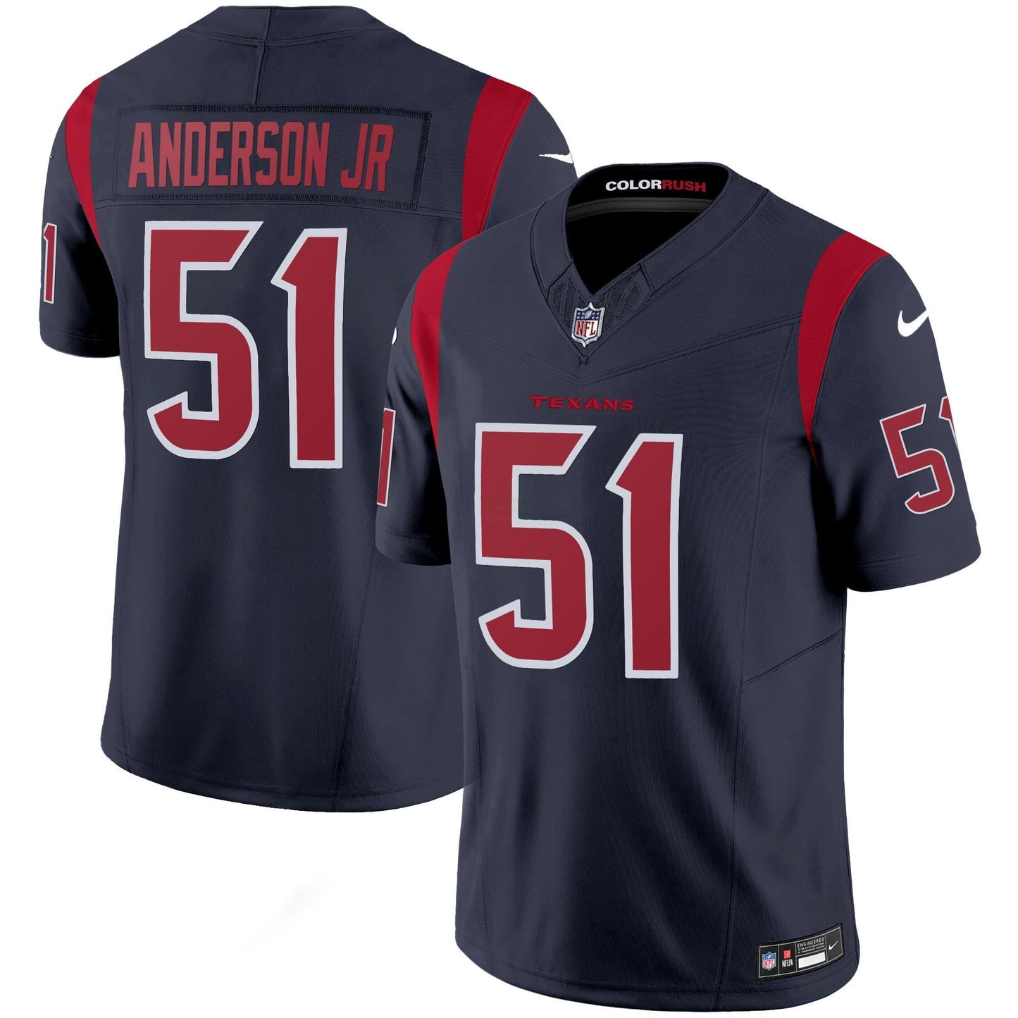 Camisa NFL Men’s Houston Color Rush Legend Vapor Jersey