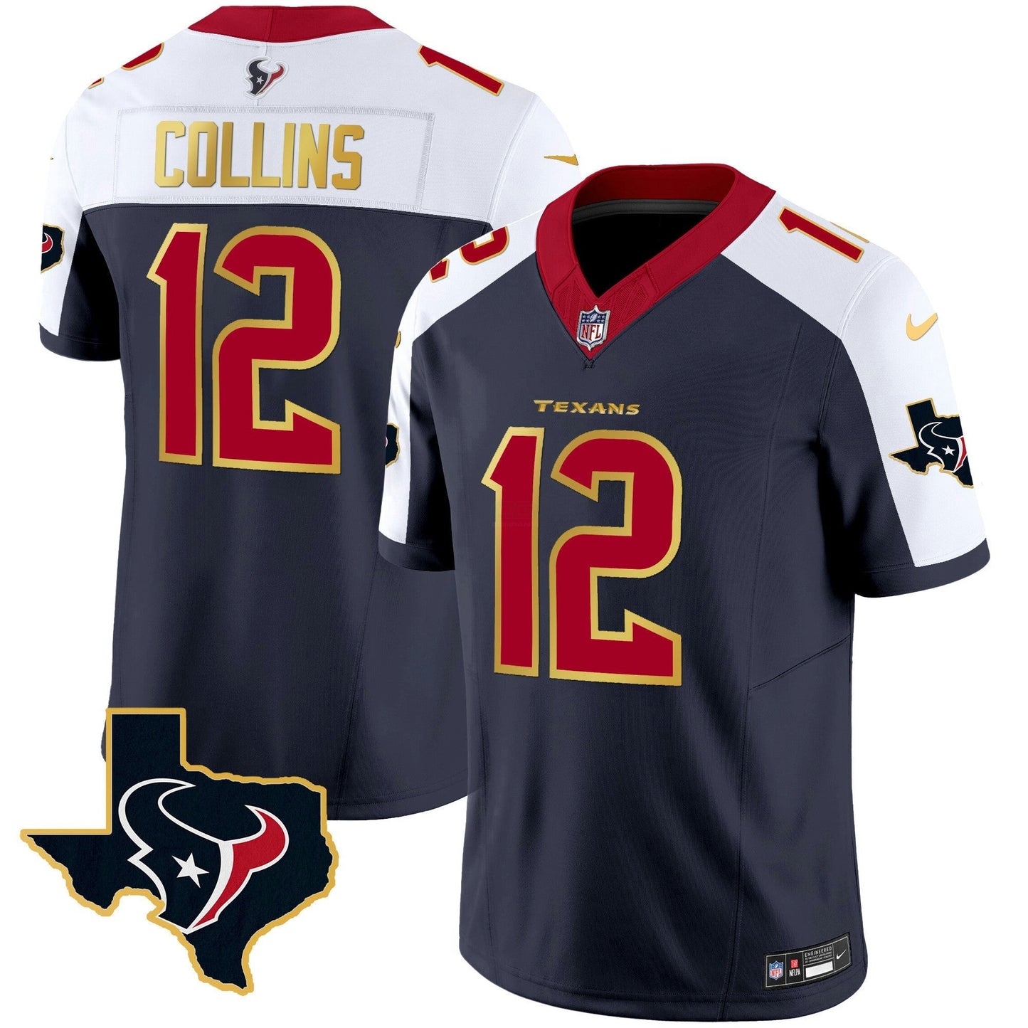 Camisa NFL Men’s Houston Gold Trim Vapor Jersey