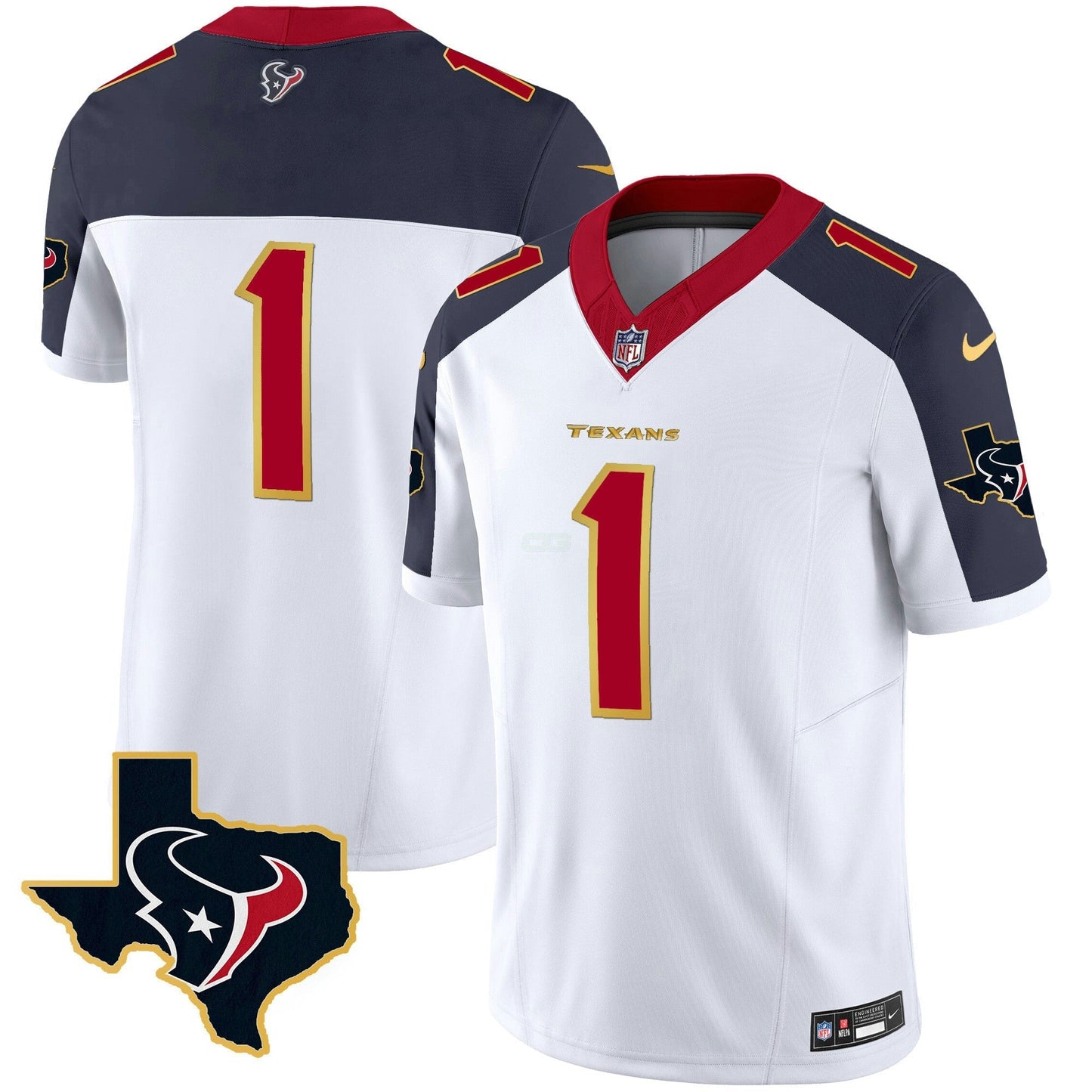 Camisa NFL Men’s Houston Gold Trim Vapor Jersey