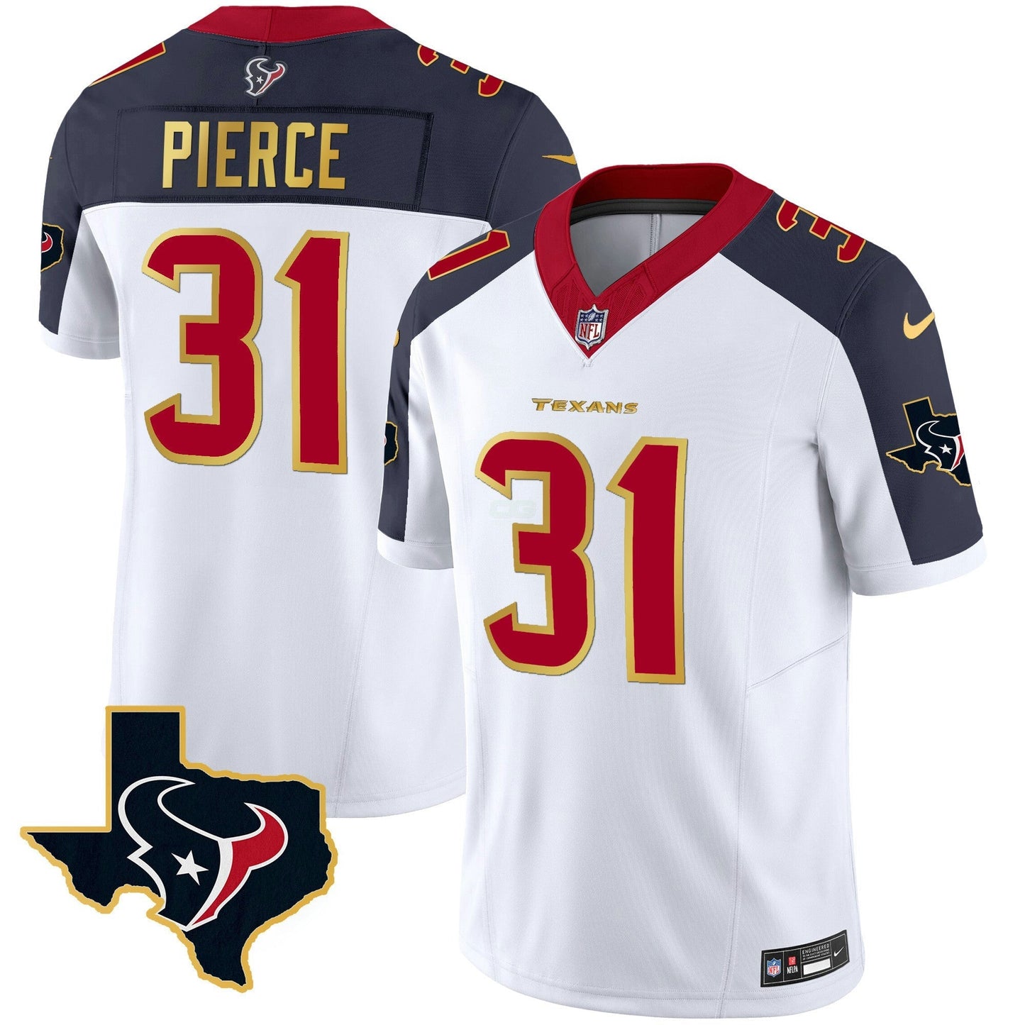 Camisa NFL Men’s Houston Gold Trim Vapor Jersey