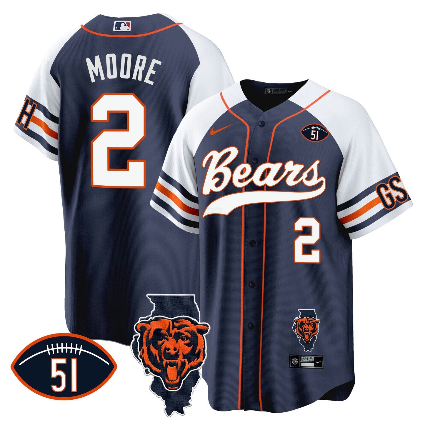 Camisa NFL Men’s Illinois Patch Jersey