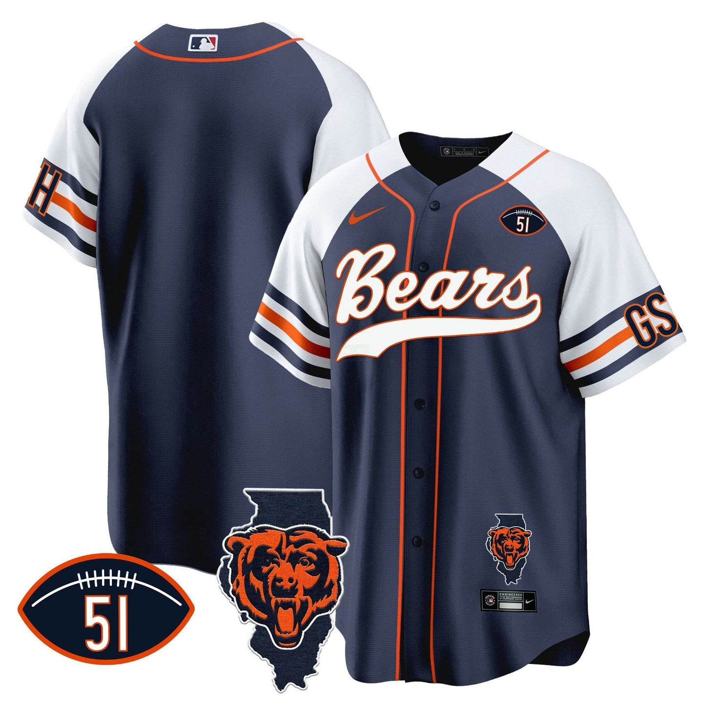 Camisa NFL Men’s Illinois Patch Jersey
