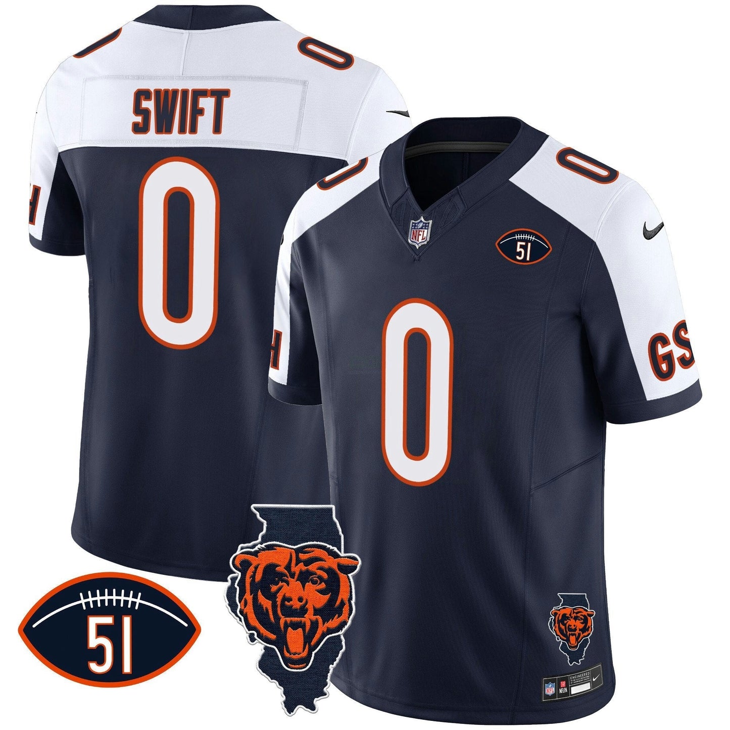 Camisa NFL Men’s Illinois Patch Vapor Jersey