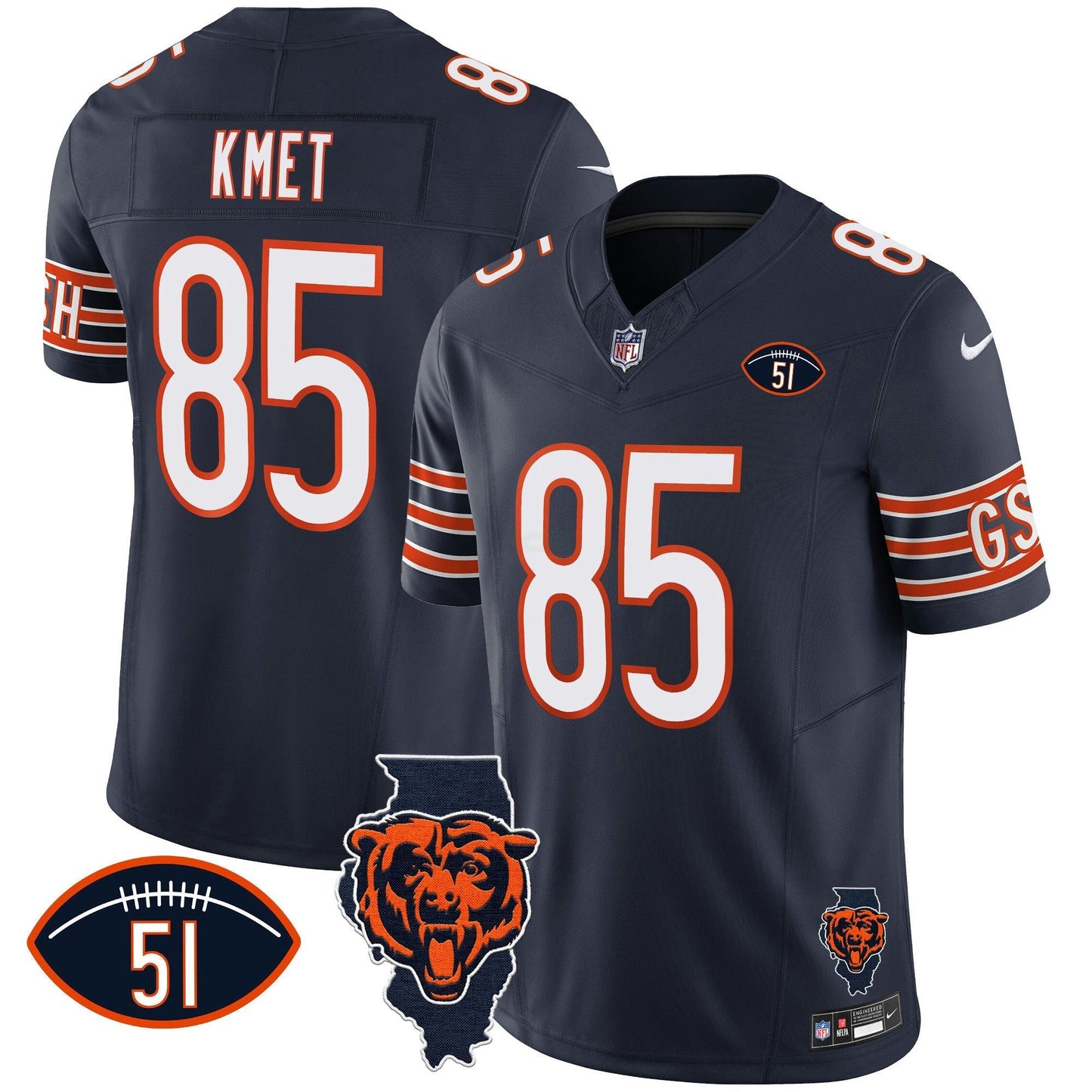 Camisa NFL Men’s Illinois Patch Vapor Jersey