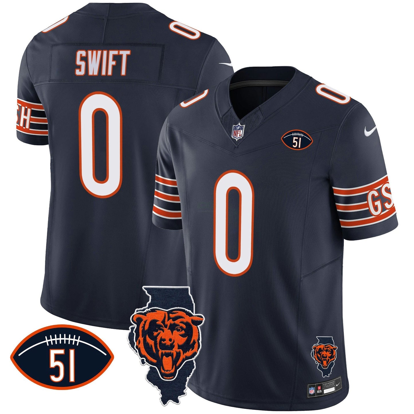 Camisa NFL Men’s Illinois Patch Vapor Jersey