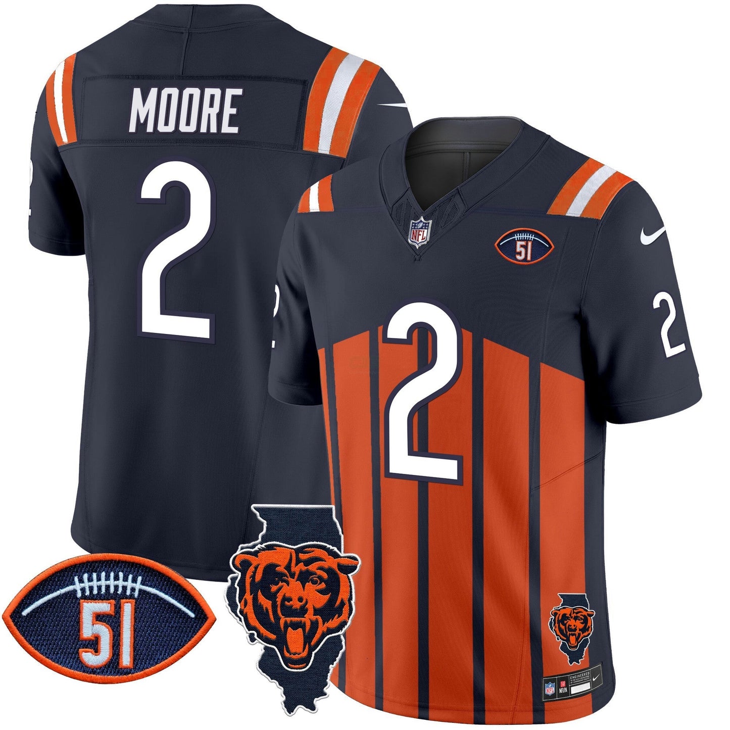 Camisa NFL Men’s Illinois Patch Vapor Limited Jersey V2