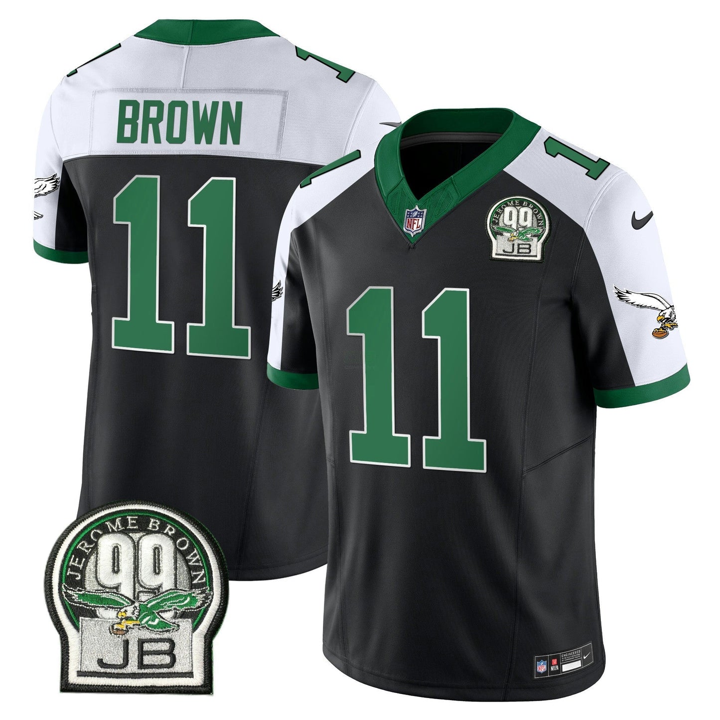 Camisa NFL Men’s Jerome Brown Patch Kelly Green Alternativa Jersey