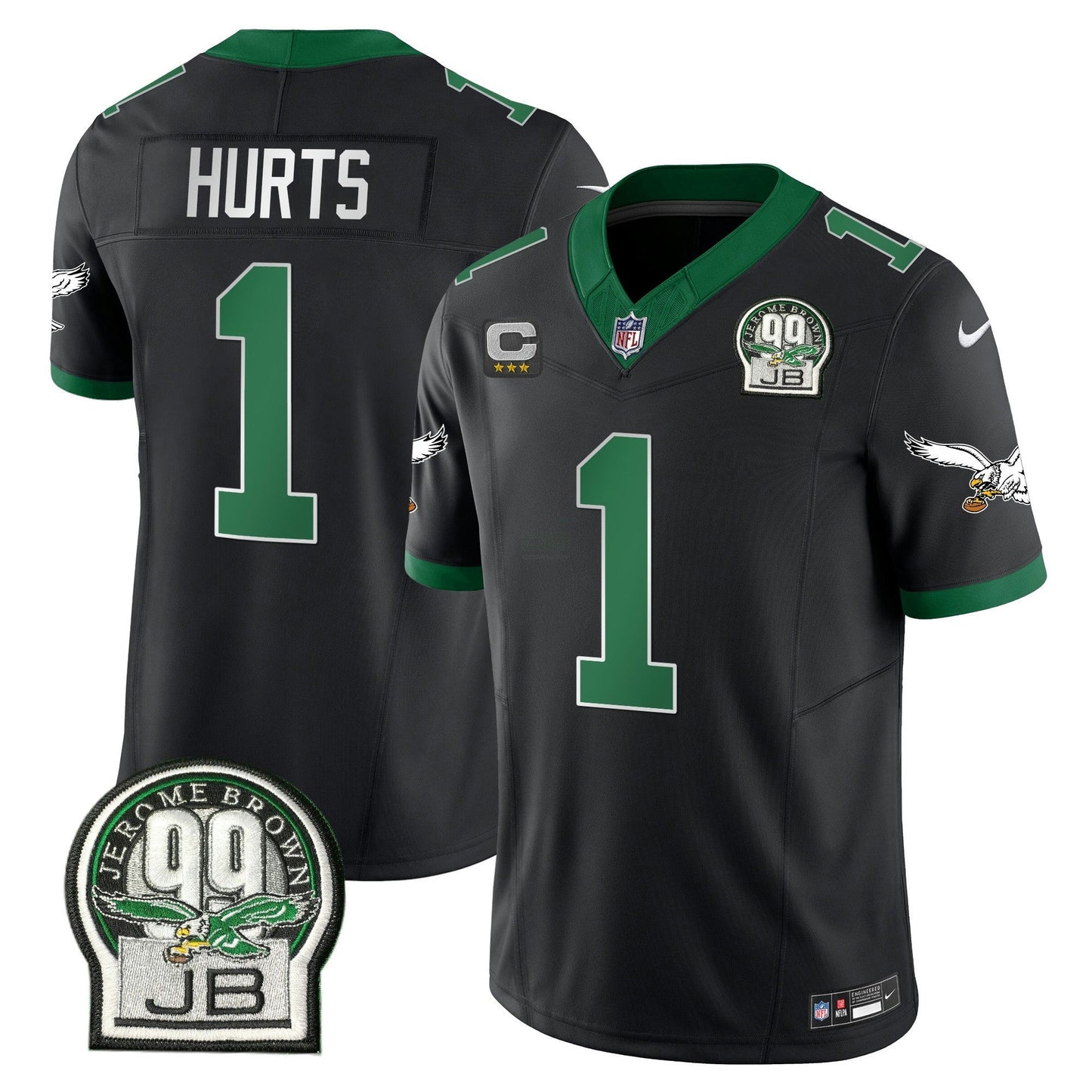 Camisa NFL Men’s Jerome Brown Patch Kelly Green Alternativa Jersey