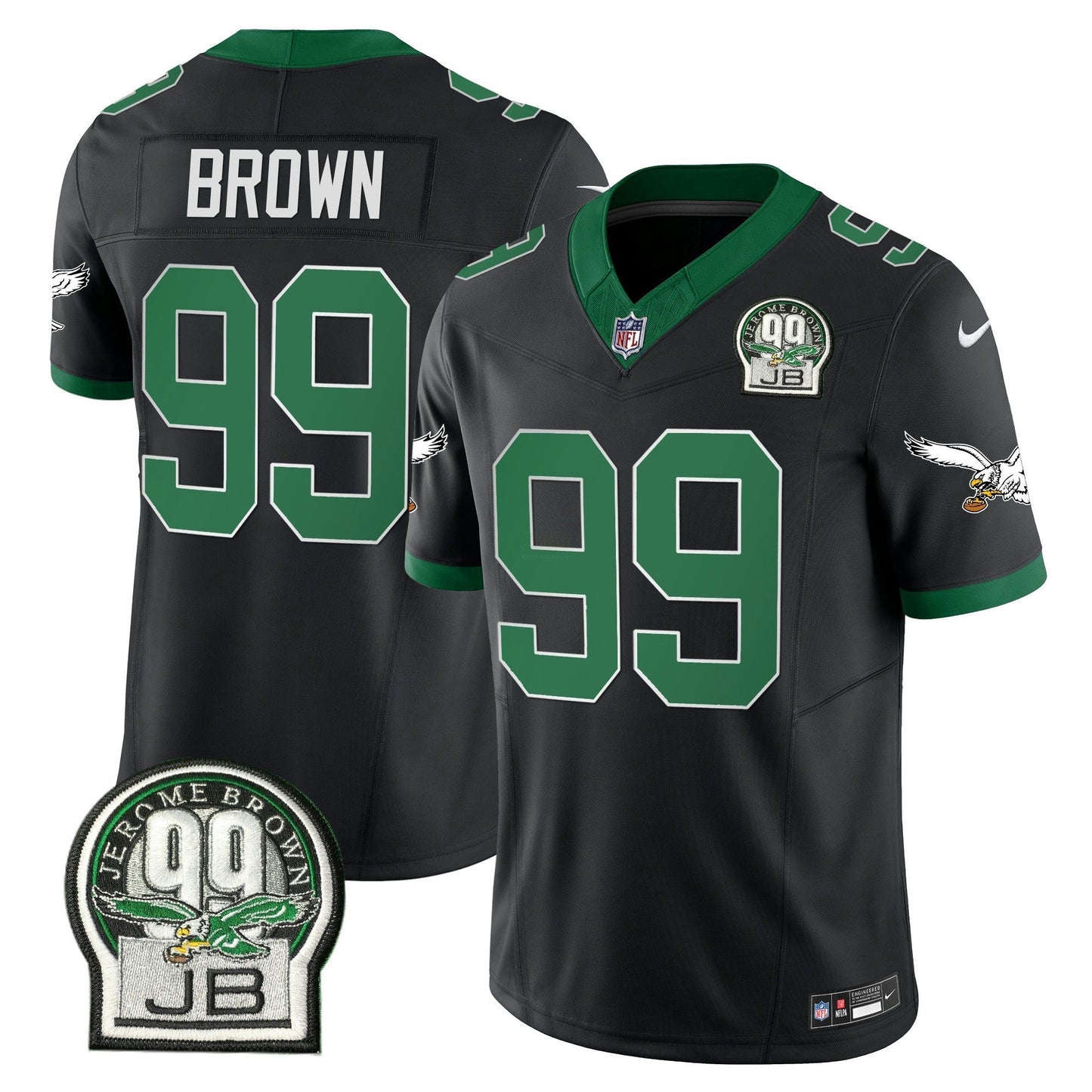 Camisa NFL Men’s Jerome Brown Patch Kelly Green Alternativa Jersey