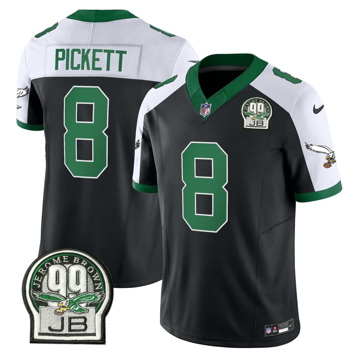 Camisa NFL Men’s Jerome Brown Patch Kelly Green Alternativa Jersey V2