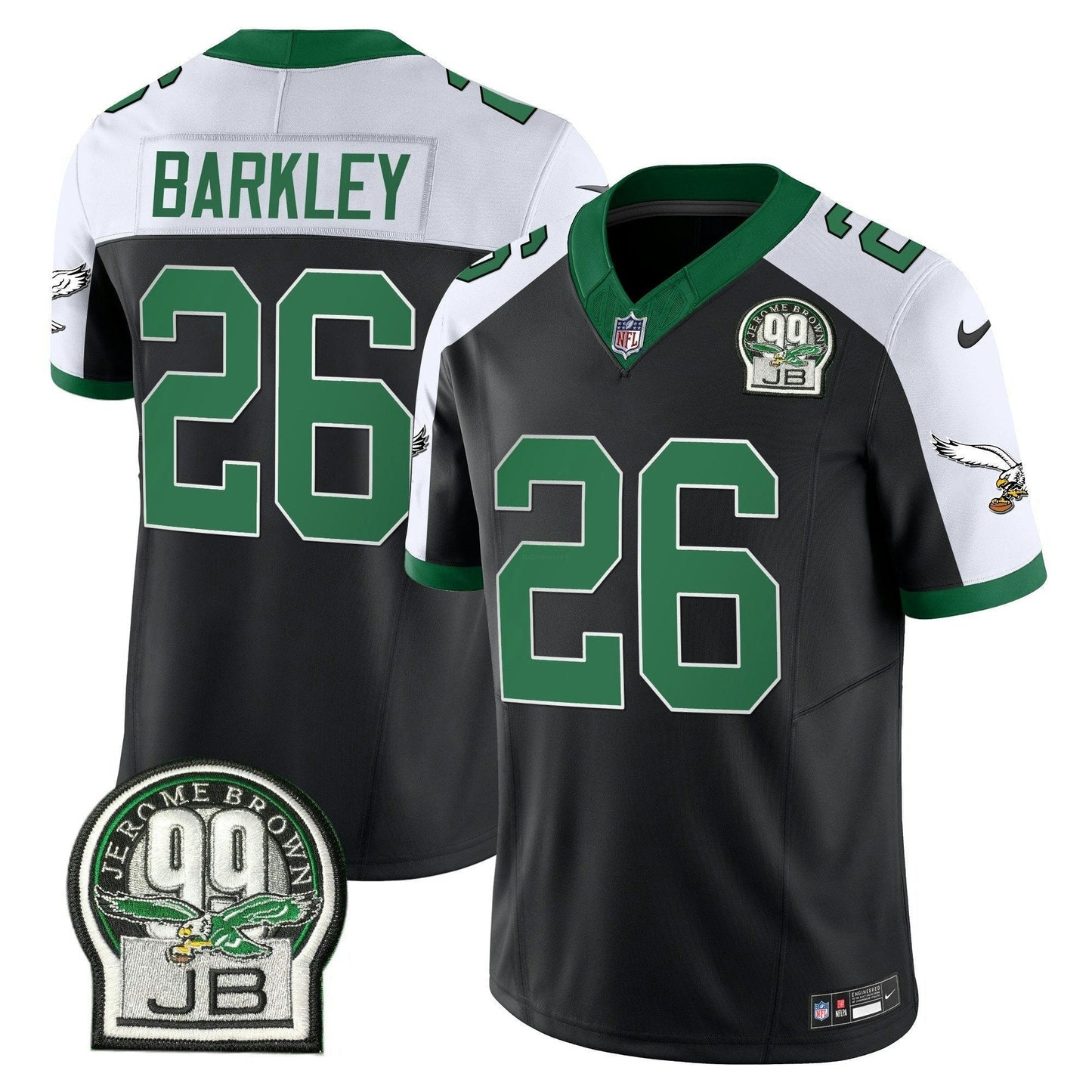Camisa NFL Men’s Jerome Brown Patch Kelly Green Alternativa Jersey V2