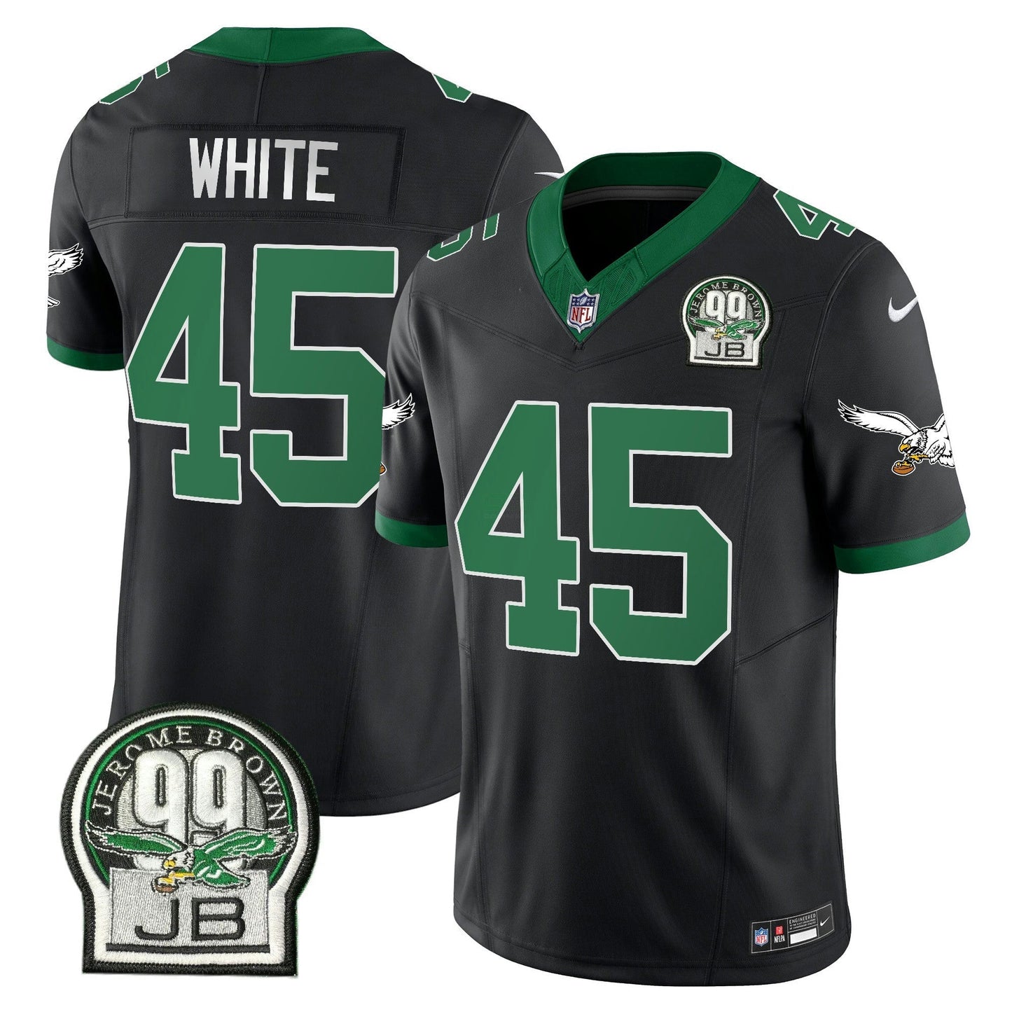 Camisa NFL Men’s Jerome Brown Patch Kelly Green Alternativa Jersey V2