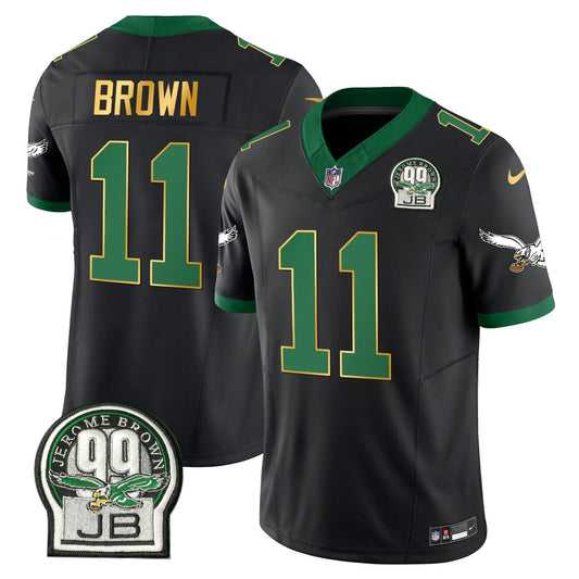 Camisa NFL Men’s Jerome Brown Patch Kelly Verde Dourada Trim Jersey
