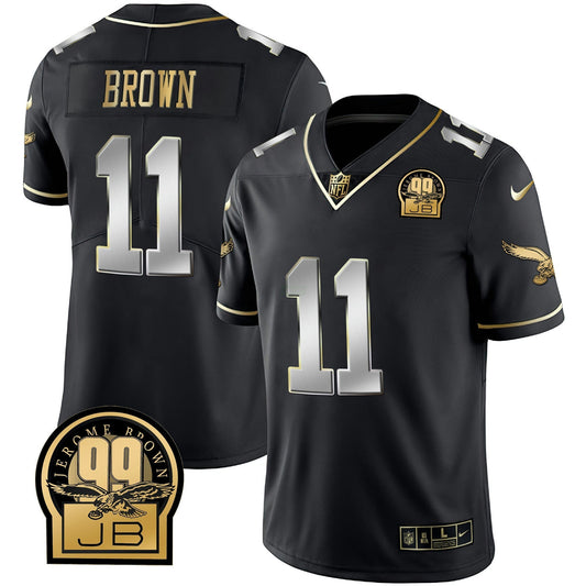 Camisa NFL Men’s Jerome Brown Retired Patch Dourada & Kelly Jersey