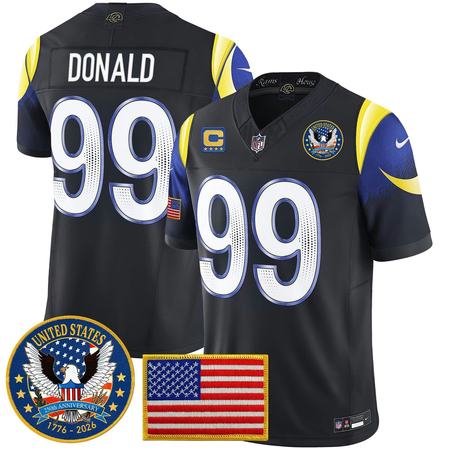 Camisa NFL Men’s Los Angeles 2025 “United States 250th Anniversary Patch” Vapor Limited Jersey