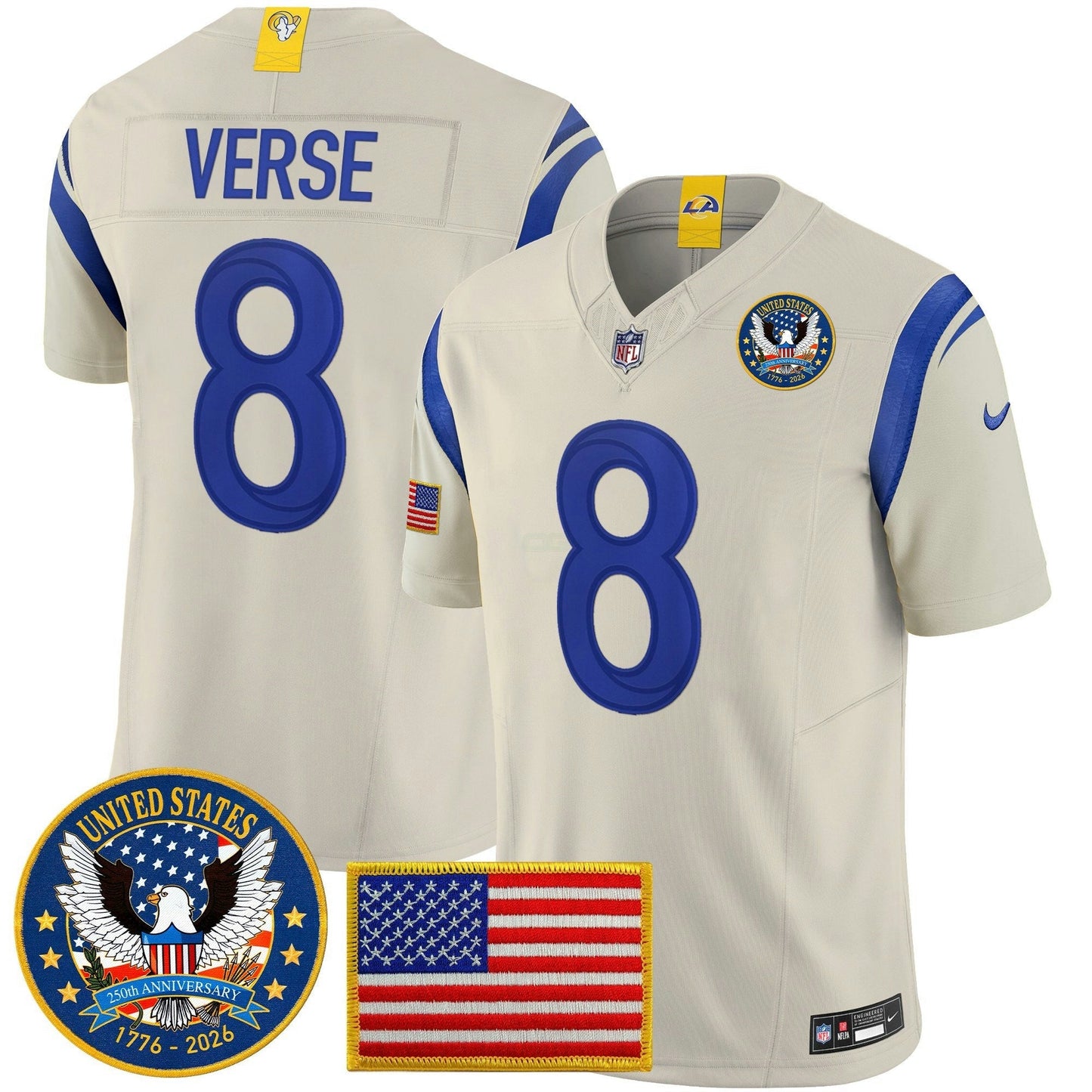 Camisa NFL Men’s Los Angeles 2025 “United States 250th Anniversary Patch” Vapor Limited Jersey