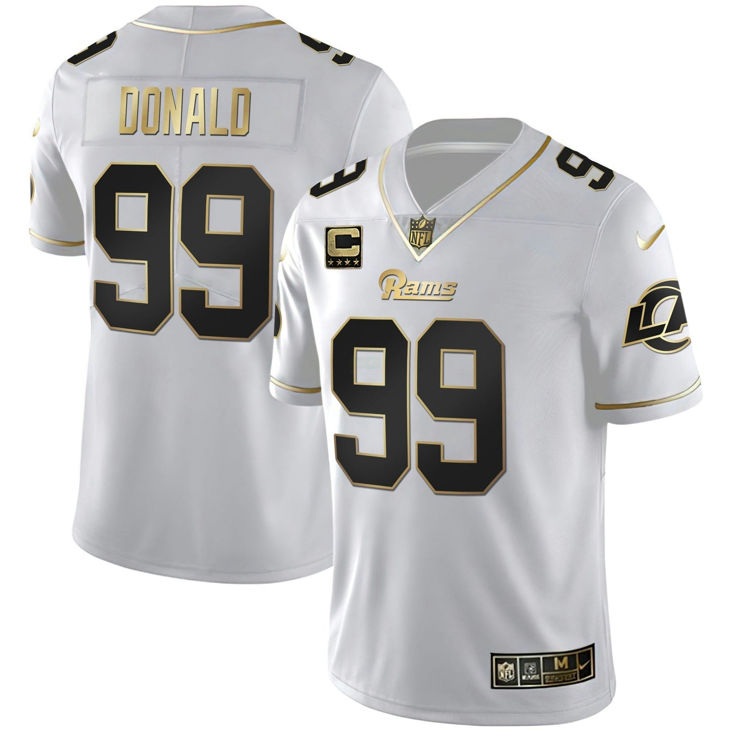 Camisa NFL Los Angeles Rams Men’s Los Angeles Branca Dourada & Preta Dourada Jersey