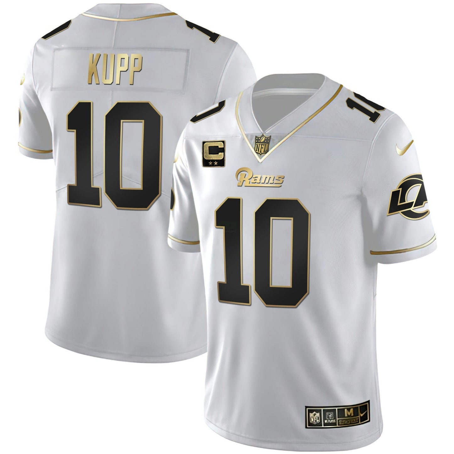 Camisa NFL Los Angeles Rams Men’s Los Angeles Branca Dourada & Preta Dourada Jersey