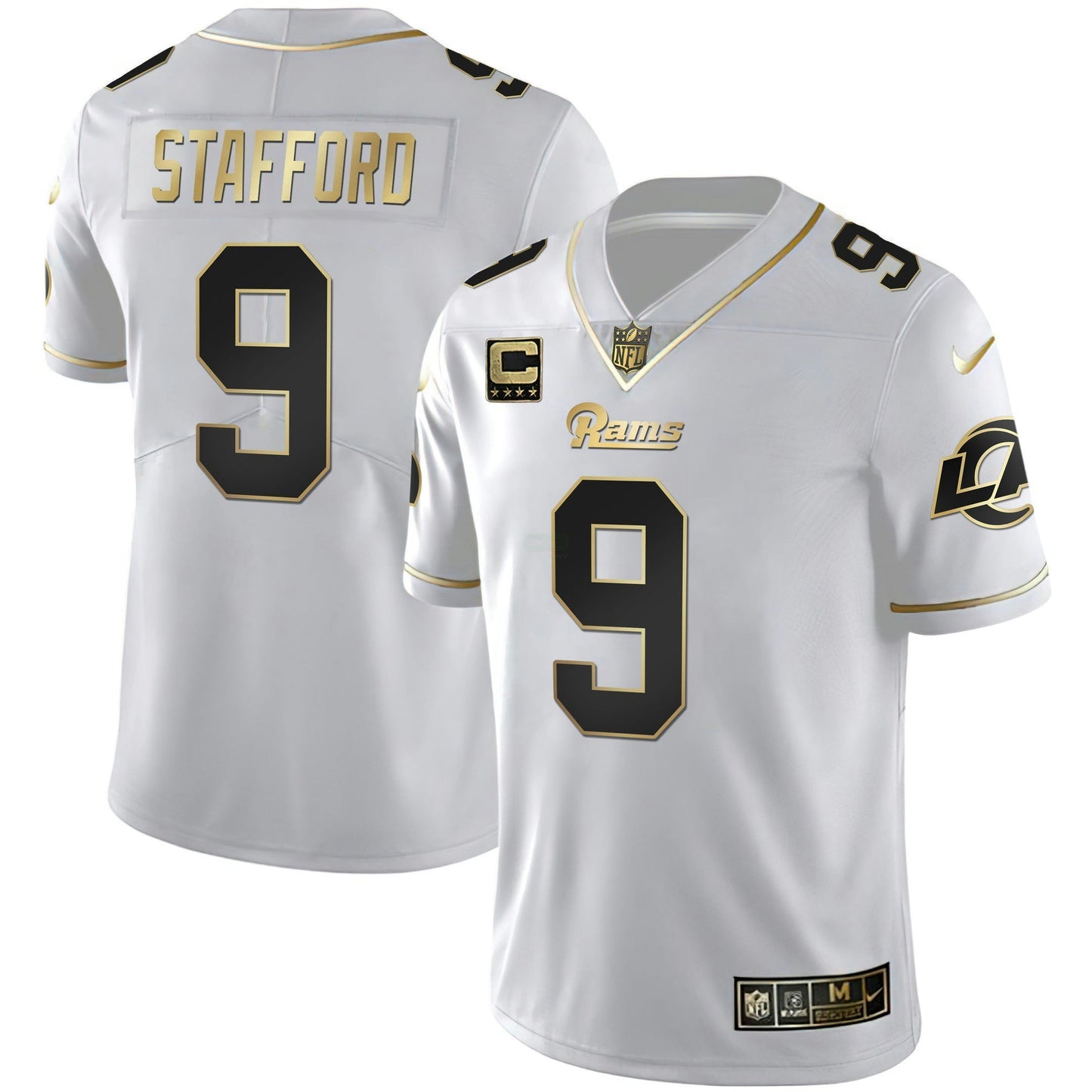 Camisa NFL Los Angeles Rams Men’s Los Angeles Branca Dourada & Preta Dourada Jersey