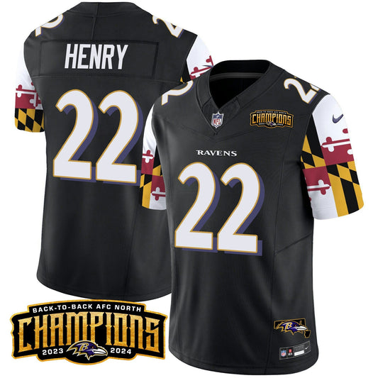 Camisa NFL Men’s Maryland Flag Back To Back AFC North Champions Patch Vapor Limited Jersey