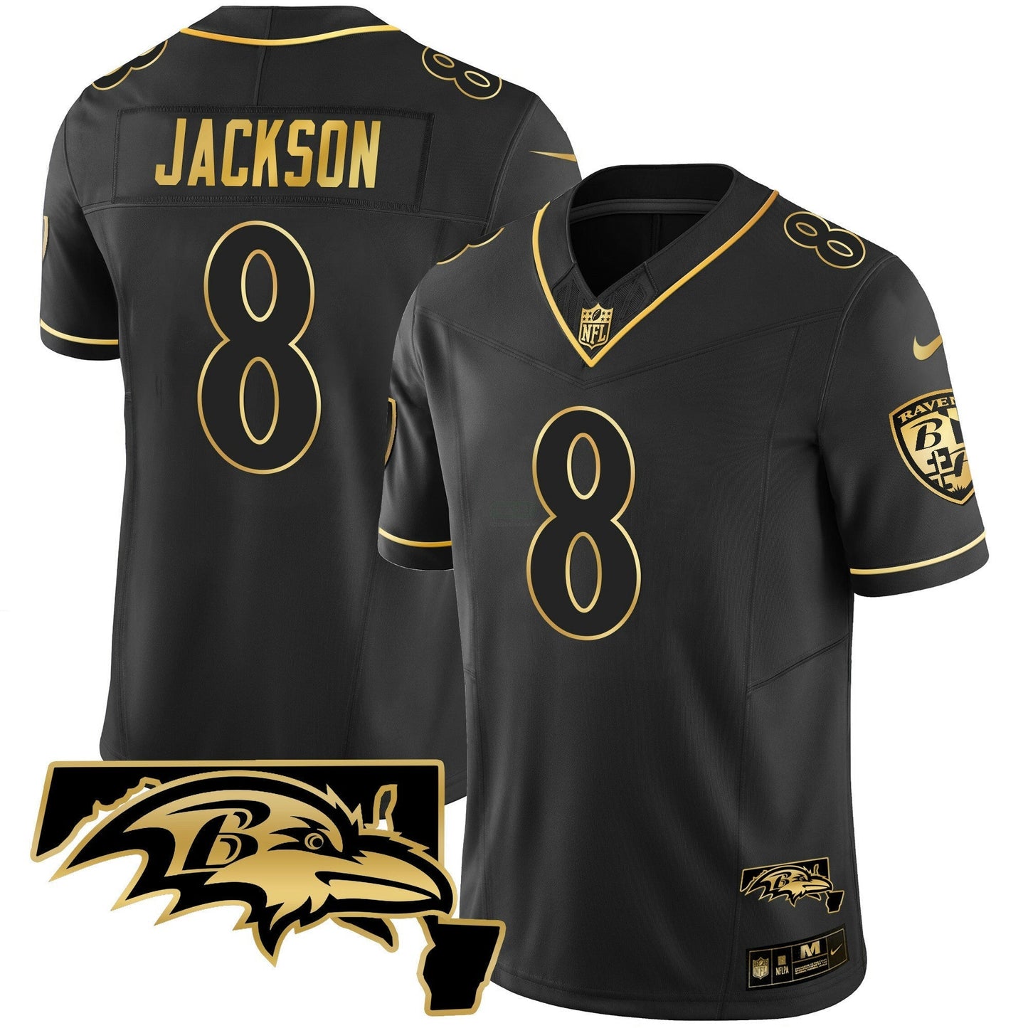 Camisa NFL Men’s Maryland Patch Vapor Dourada Jersey