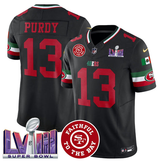 Camisa NFL Men’s Mexico Faithful & Super Bowl LVIII Patch Vapor Jersey