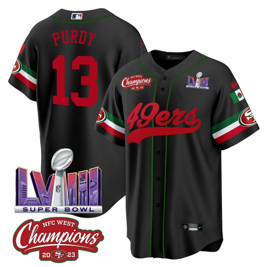 Camisa NFL Men’s Mexico NFC West Champions & Super Bowl LVIII Patch Jersey