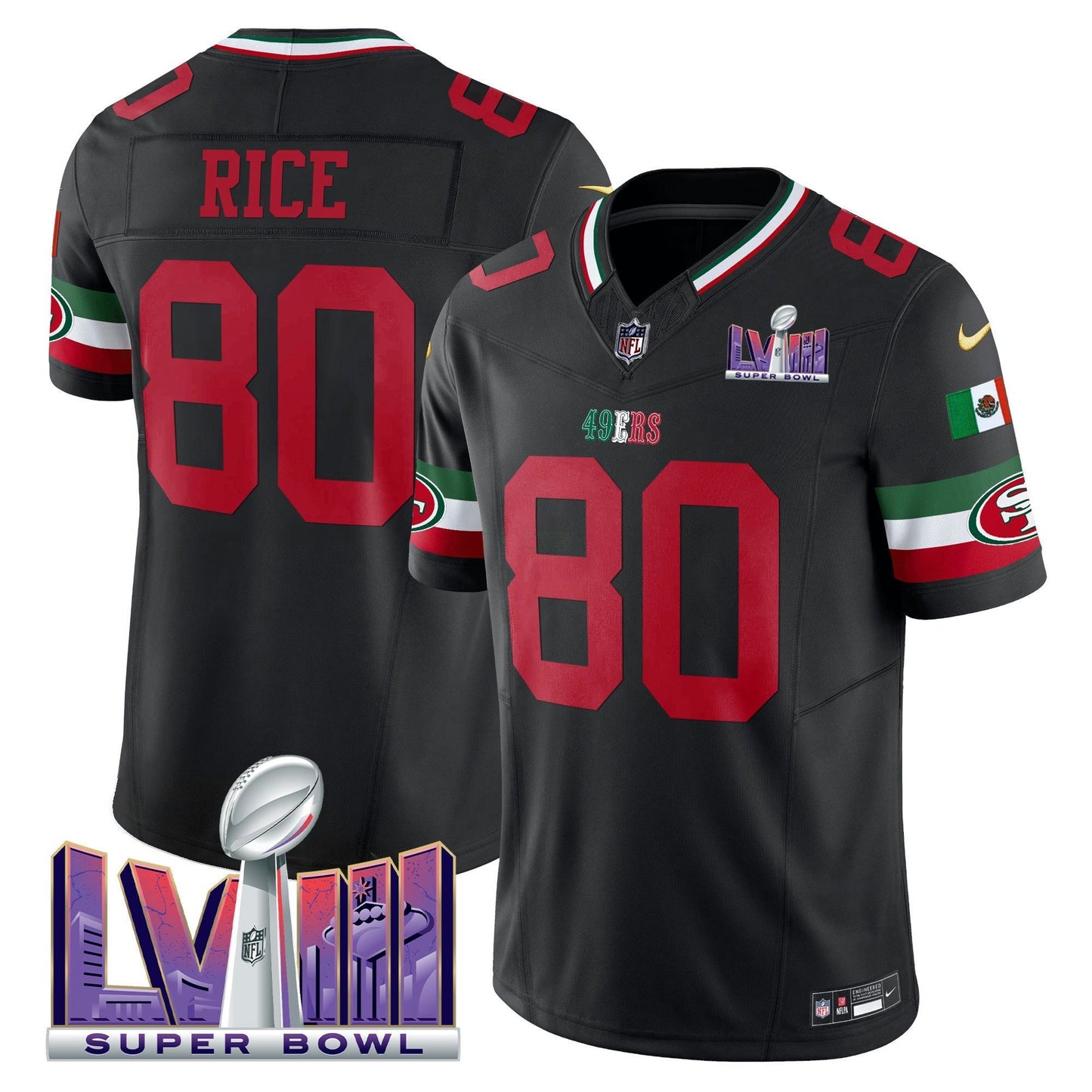 Camisa NFL Men’s Mexico Super Bowl LVIII Patch Vapor Jersey