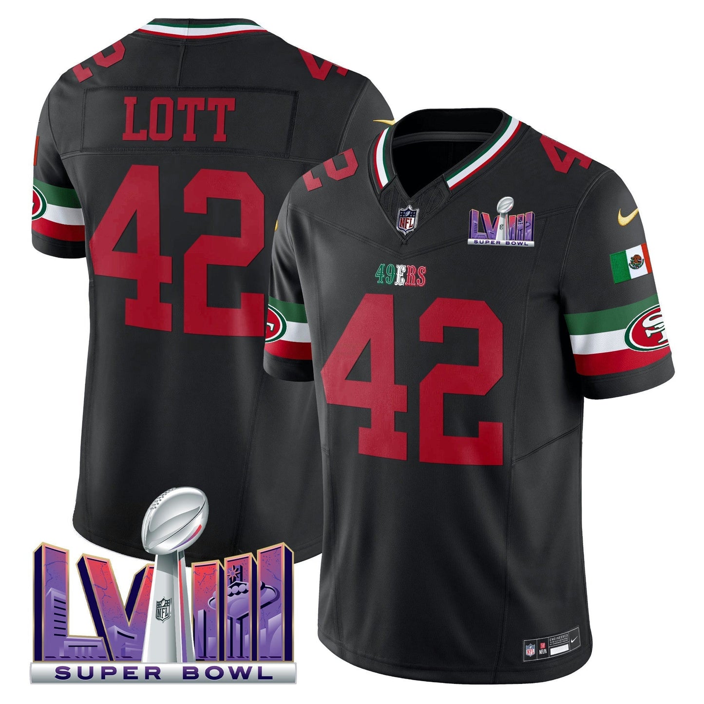 Camisa NFL Men’s Mexico Super Bowl LVIII Patch Vapor Jersey