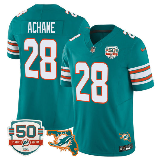 Camisa NFL Men’s Miami DolphinsThrowback 50th Perfect Season & Florida Patch Vapor Jersey