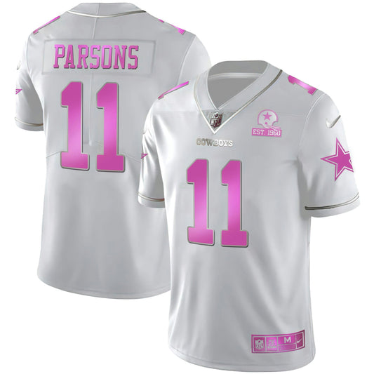 Camisa NFL Men’s Micah Parsons Branca Rosa - Branca